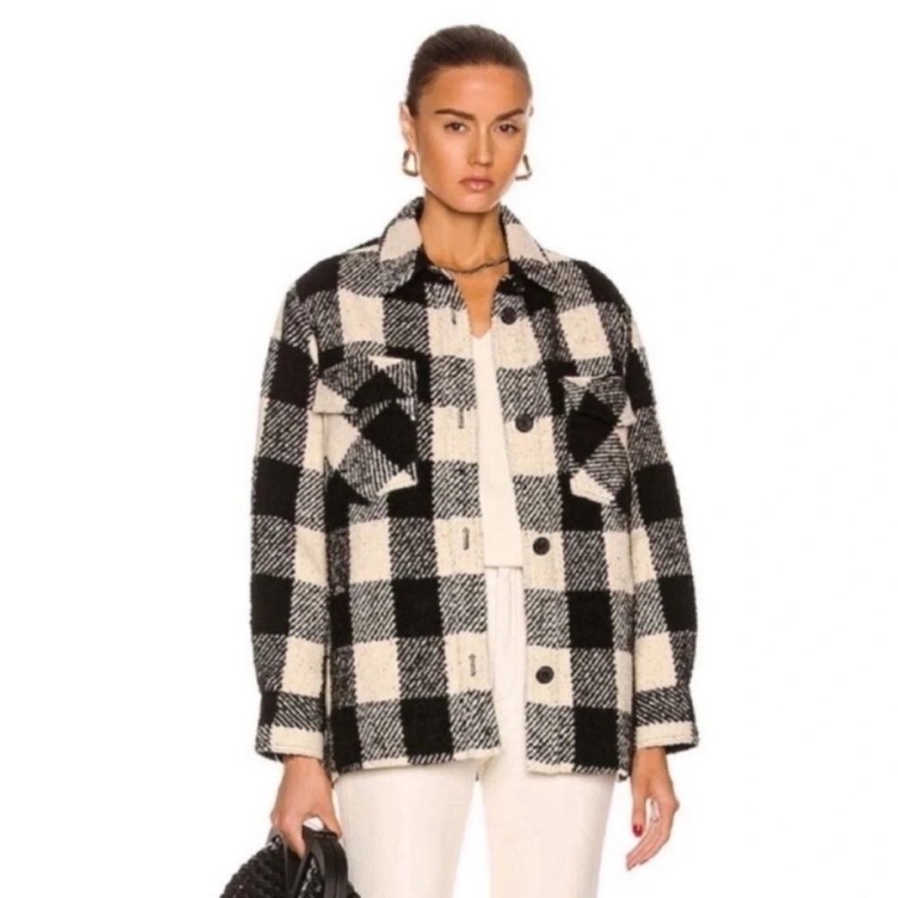 Nili Lotan Lenore Plaid Wool Barn Coat